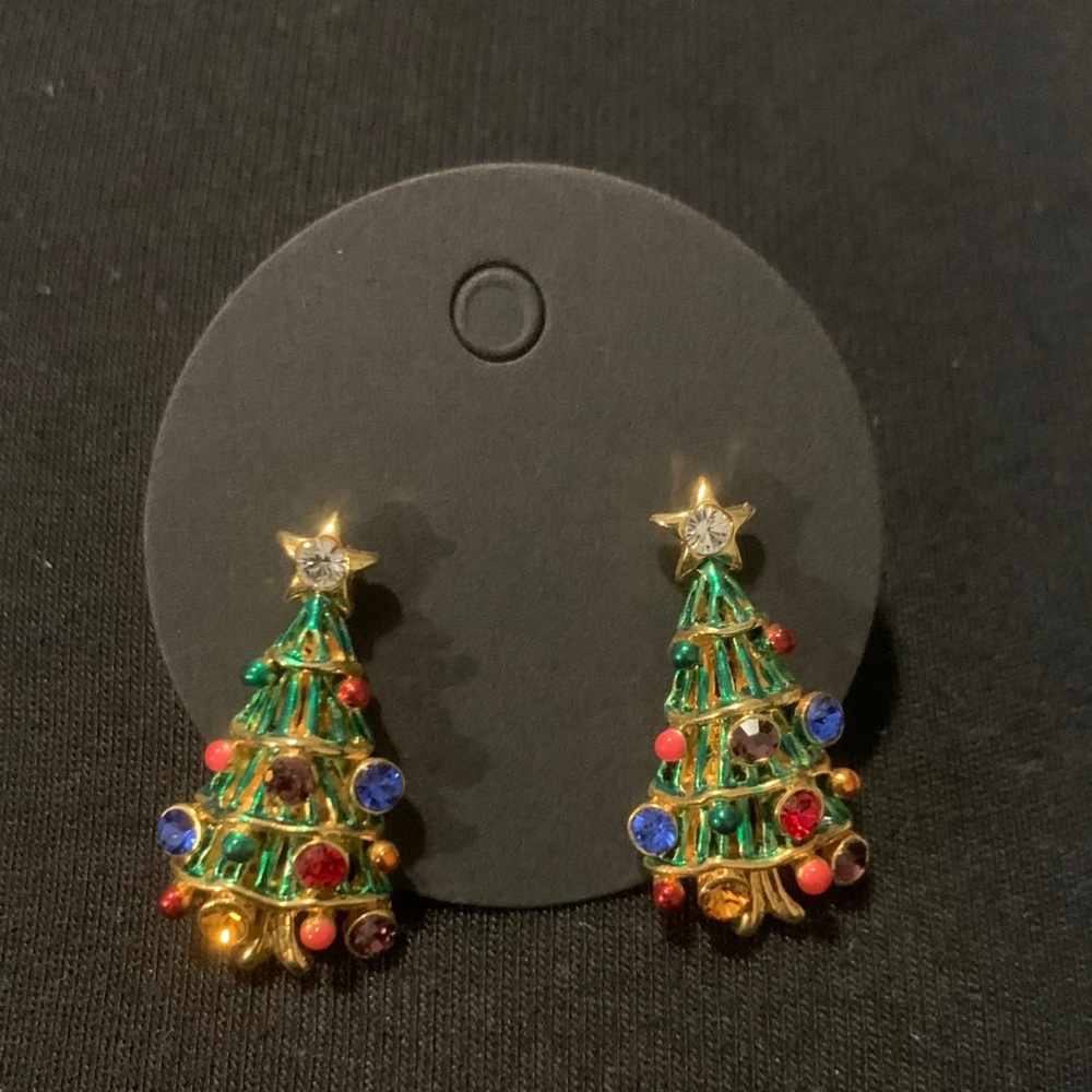 Festive Vintage Christmas Tree Earrings